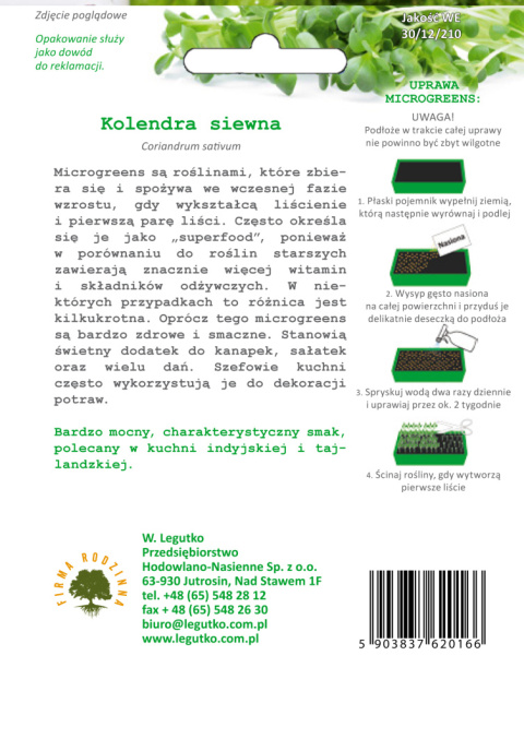 Microgreens - Kolendra siewna 4.00 g