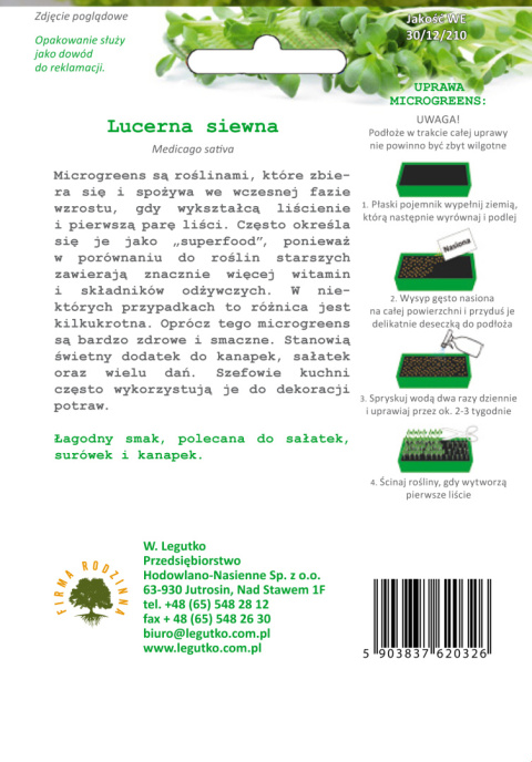 Microgreens - Lucerna siewna 4.00 g