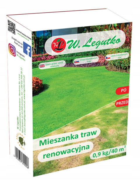 Mieszanka traw gazonowych na suche tereny Renowacja 0.90 kg