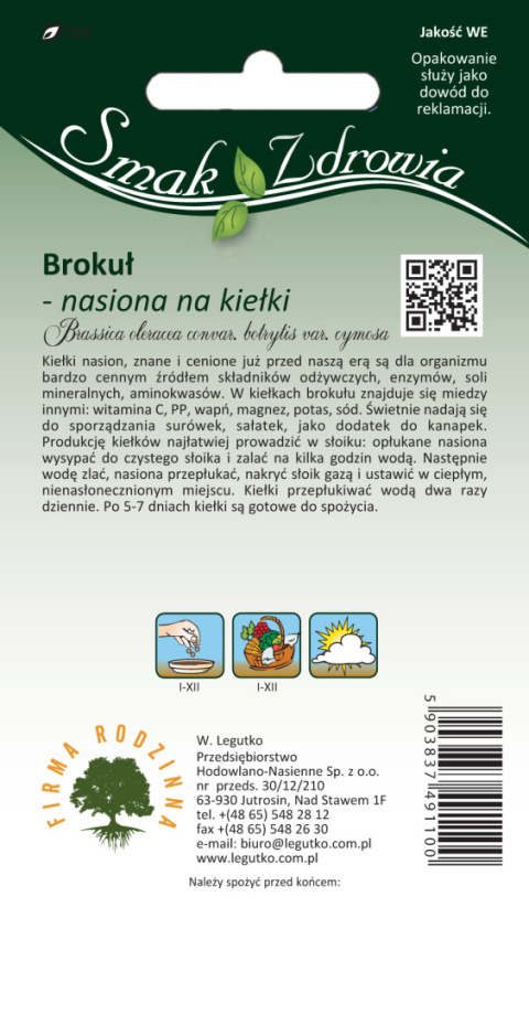 Nasiona na kiełki - brokuł 10.00 g