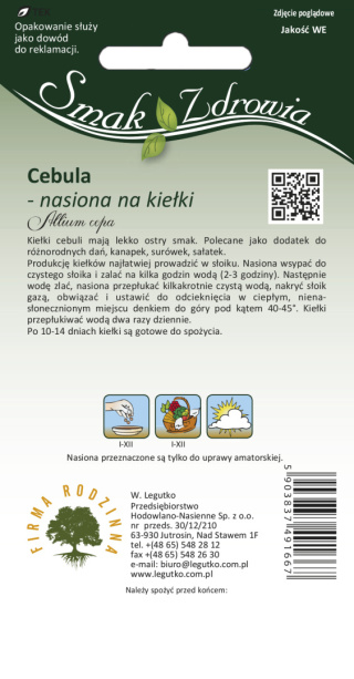 Nasiona na kiełki - cebula 10.00 g