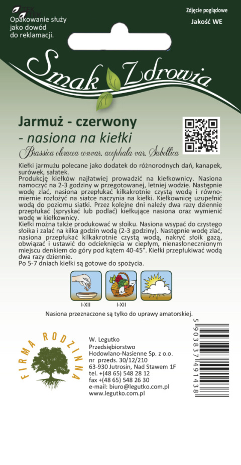 Nasiona na kiełki - jarmuż 5.00 g