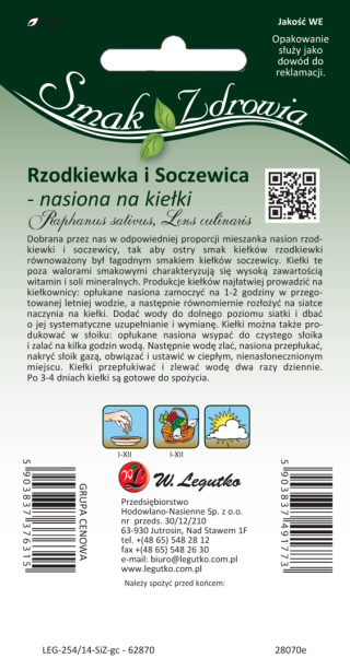 Nasiona na kiełki - rzodkiewka i soczewica 30.00 g