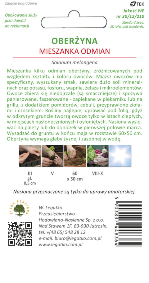 Oberżyna mieszanka odmian 0.10g