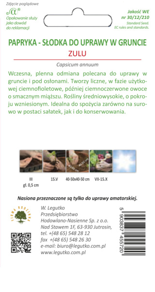 Papryka Zulu - słodka, czarna, typu blok 0.50g