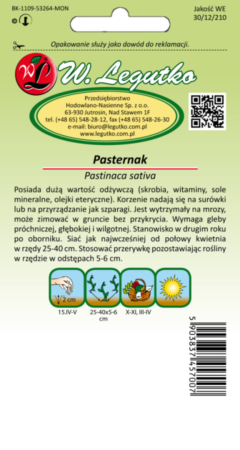 Pasternak Półdługi Biały 5.00g