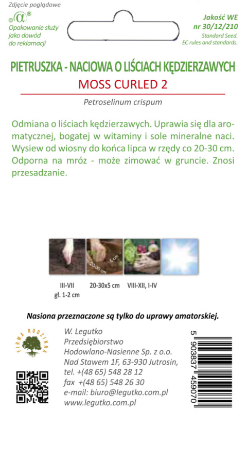 Pietruszka naciowa Moss Curled 2 - liście kędzierzawe 5.00G