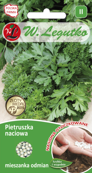 Pietruszka naciowa mieszanka odmian o liściach gładkich i kędzierzawych 300 nasion