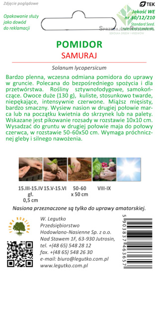 Pomidor gruntowy karłowy Samuraj - b. wczesna 0.50G