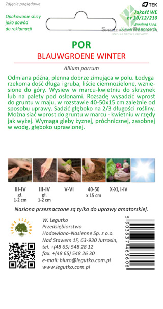 Por Blauwgroene Winter - późna 1.00g