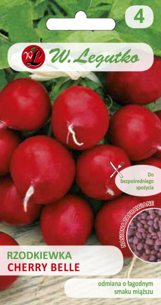 Rzodkiewka Cherry Belle - okrągła, czerwona (nasiona zaprawiane) 10.00G