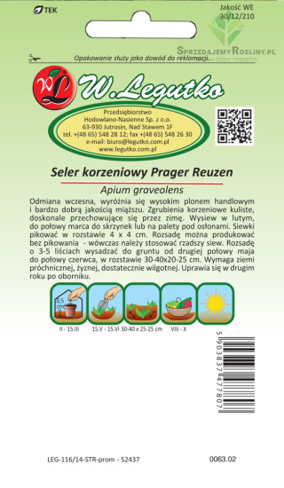 Seler korzeniowy Prager Riesen 1.2 g