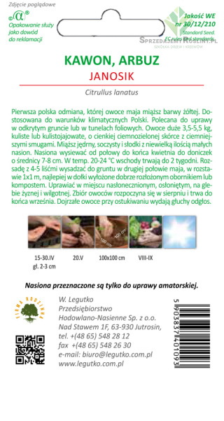 Arbuz, Kawon Janosik - miąższ żółty - 0.75 g