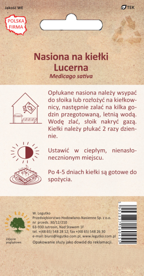 BIO - Nasiona na kiełki - lucerna