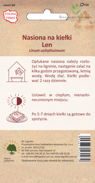 BIO - Nasiona na kiełki - len zwyczajny