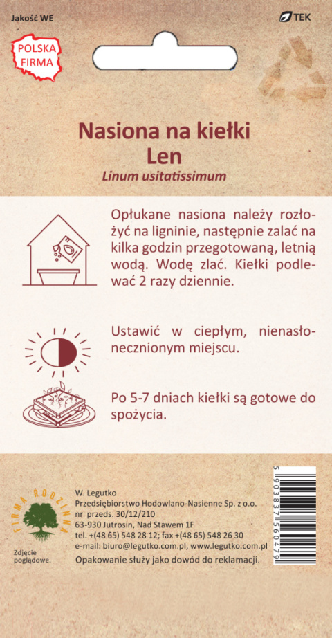 BIO - Nasiona na kiełki - len zwyczajny