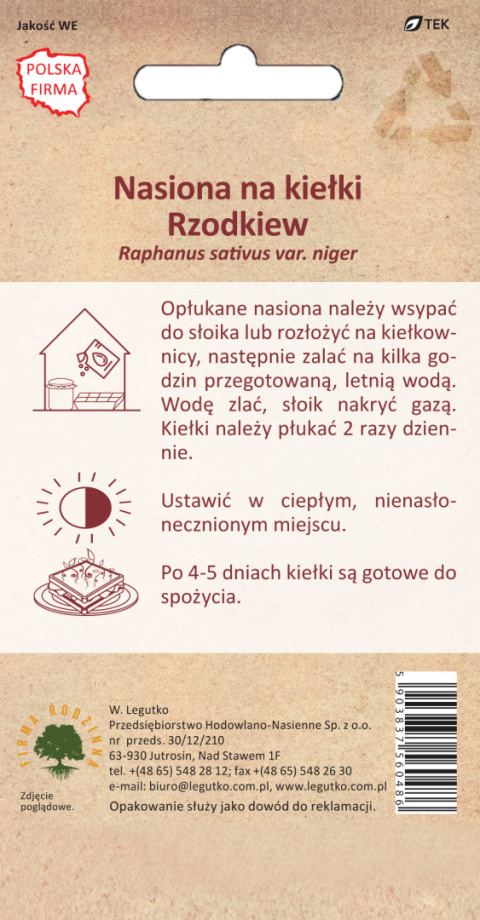 BIO - Nasiona na kiełki - rzodkiew