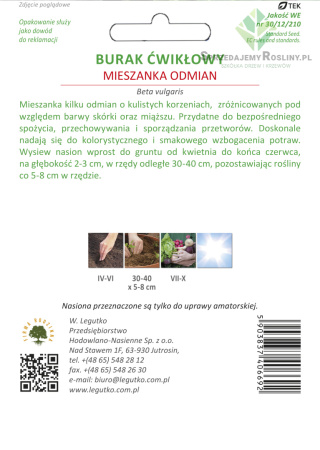 Burak ćwikłowy mieszanka odmian 10.00G