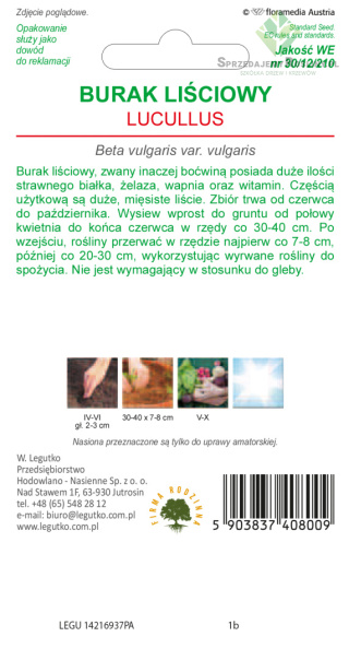 Burak liściowy Lucullus - zielonolistny 5.00g