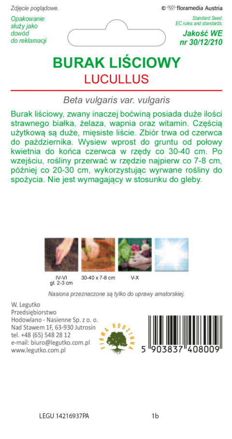 Burak liściowy Lucullus - zielonolistny 5.00g