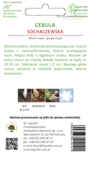 Cebula Sochaczewska - łuska słomkowożółta, późna 5.00g