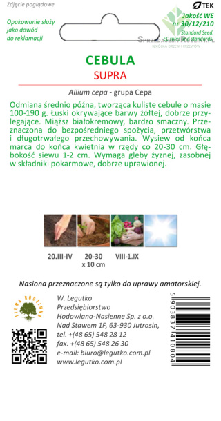 Cebula Supra - łuska słomkowożółta, śr. późna 1.00g