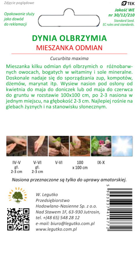 Dynia olbrzymia mieszanka odmian 3.00g