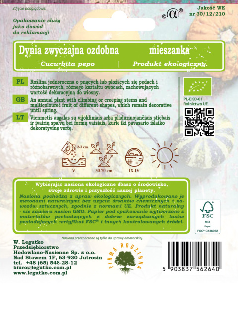 BIO - Dynia zwyczajna ozdobna 1.00g