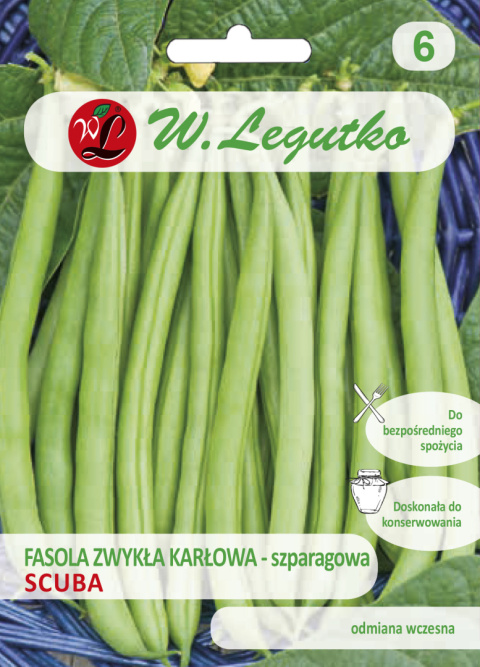 Fasola zwykła szparagowa karłowa zielonostrąkowa Scuba - śr. wczesna 40.00+10.00G