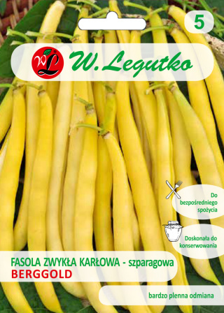 Fasola zwykła szparagowa karłowa żółtostrąkowa Berggold - wczesna 40.00+10.00g