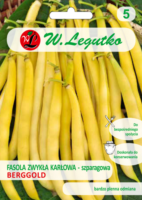 Fasola zwykła szparagowa karłowa żółtostrąkowa Berggold - wczesna 40.00+10.00g