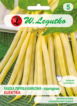 Fasola zwykła szparagowa karłowa żółtostrąkowa Elektra - wczesna 40.00g