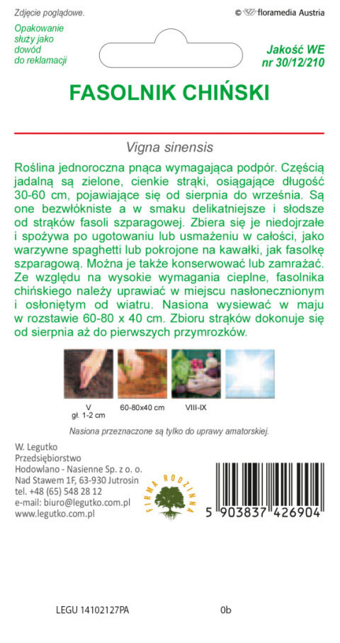 Fasolnik chiński - długie strąki 5.00g