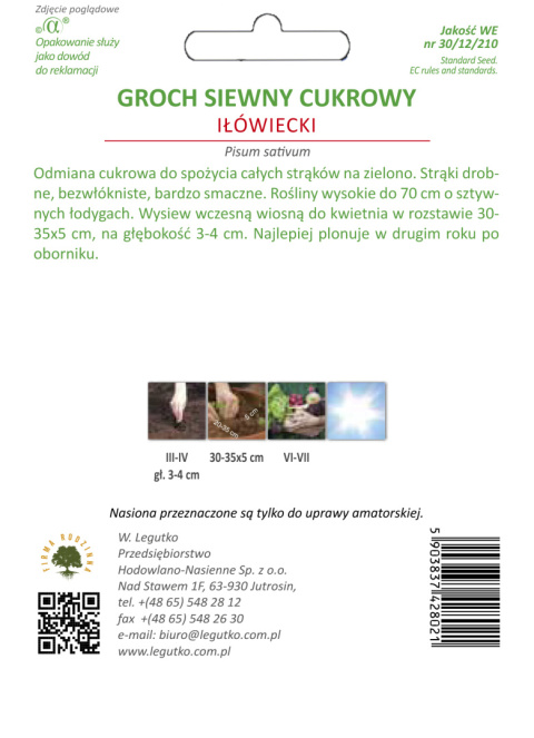 Groch siewny cukrowy Iłówiecki - wczesna 40.00g